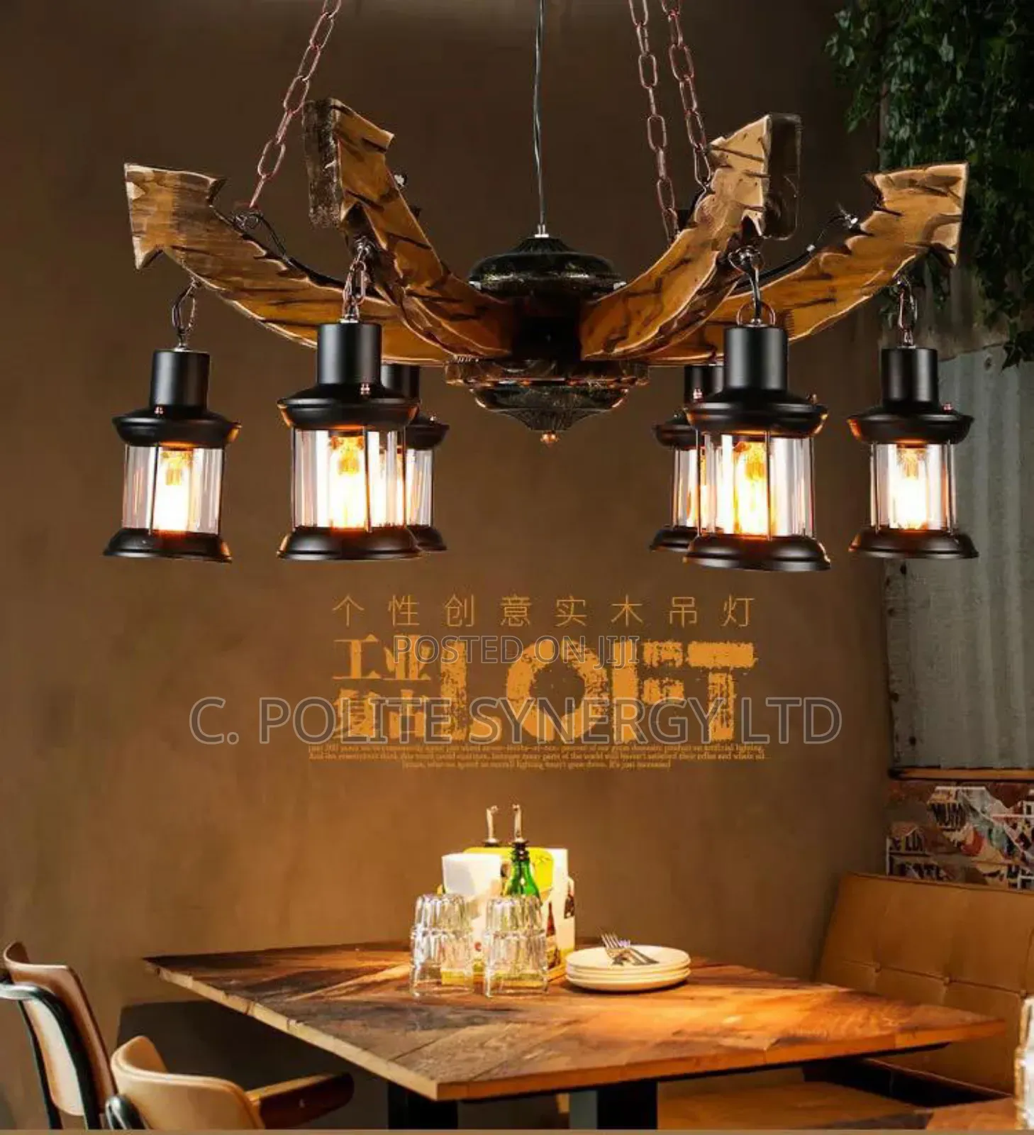 Wood Lamp Chandelier