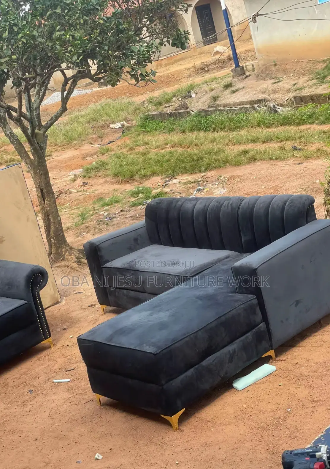 A Set of L Shape With One Console Chair