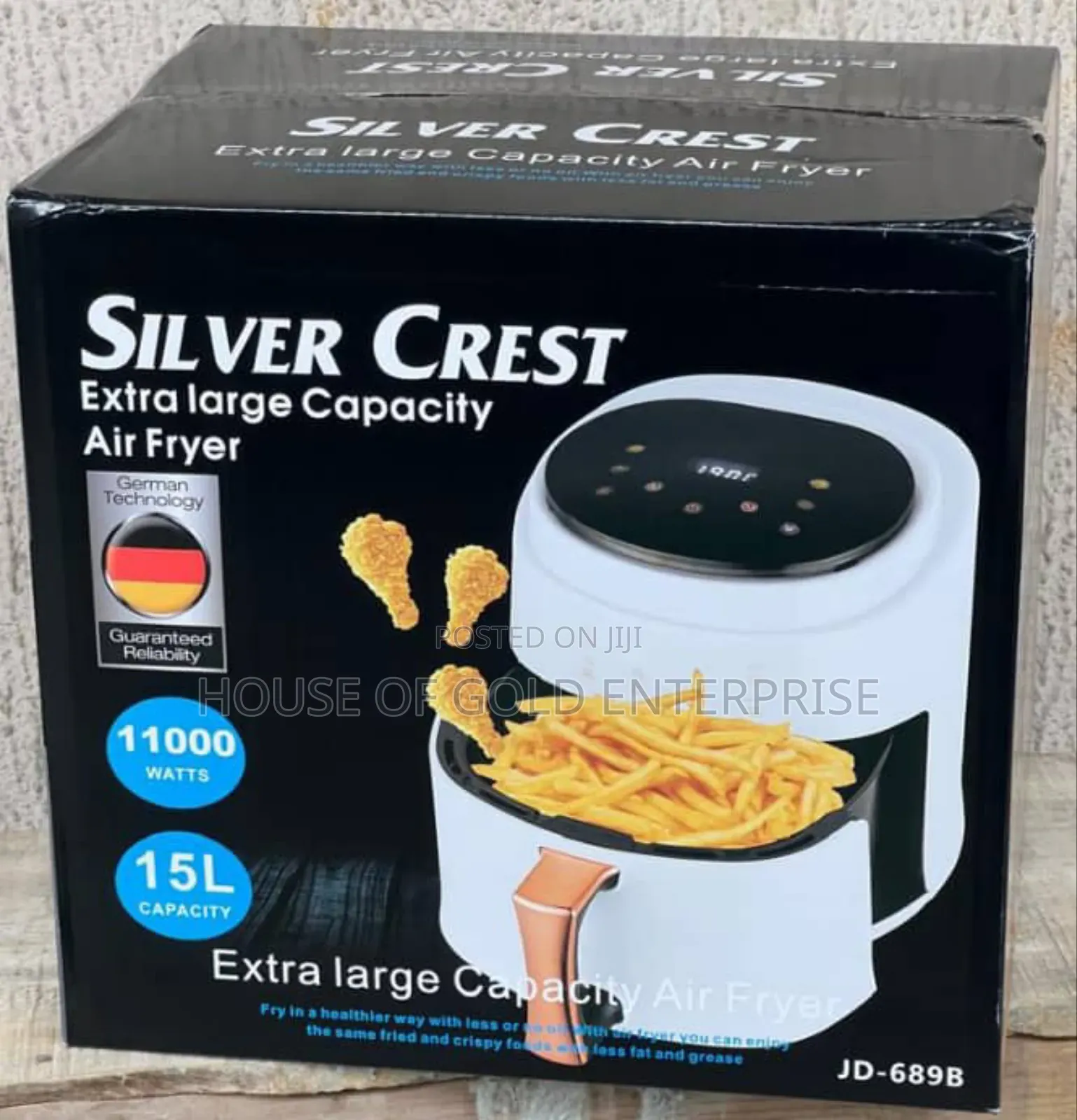 15l Silver Crest Extra Large Capacity Air Fryer, Model Jd-689b