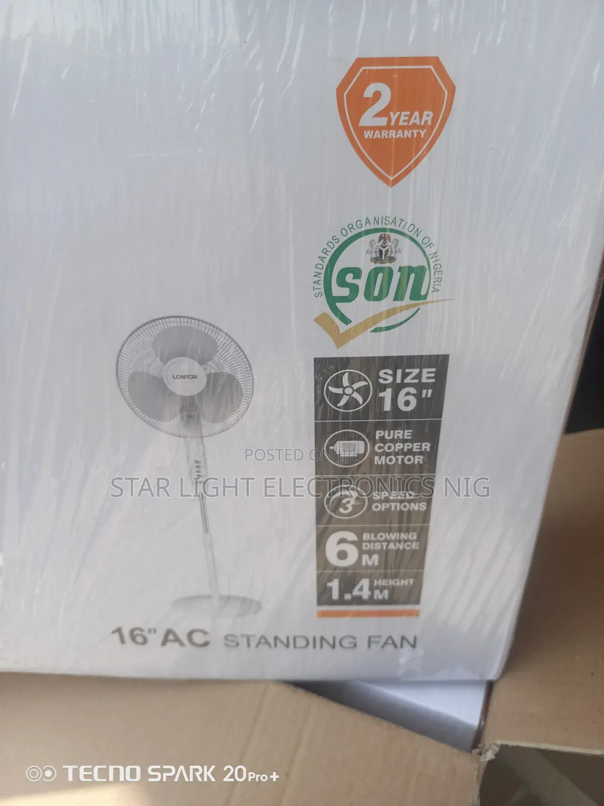 Standing Lontor Fan 16 Inches