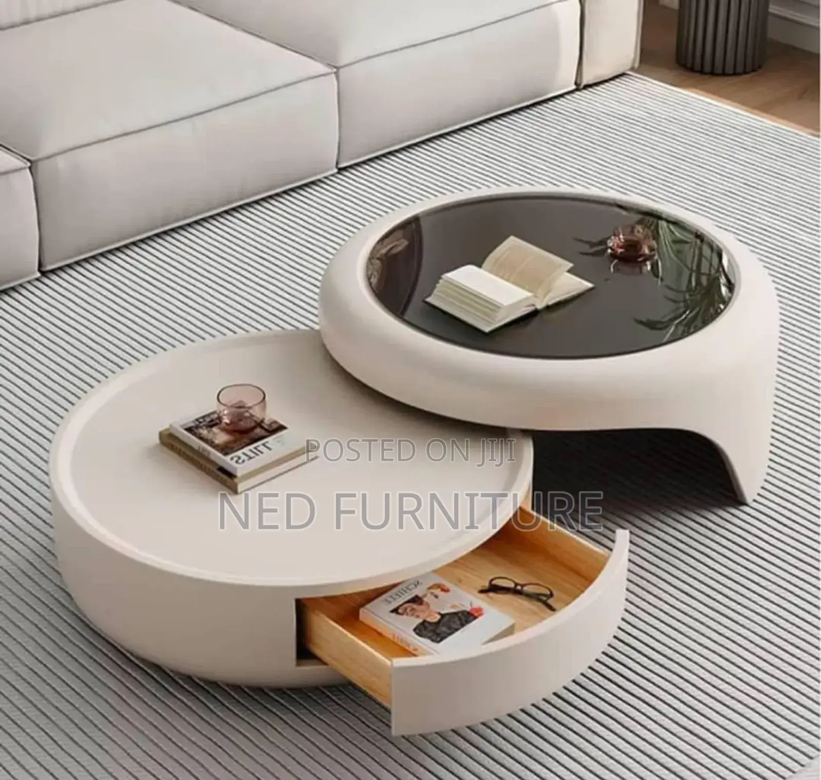 Quality 2 In 1 Center Table With Glass Top
