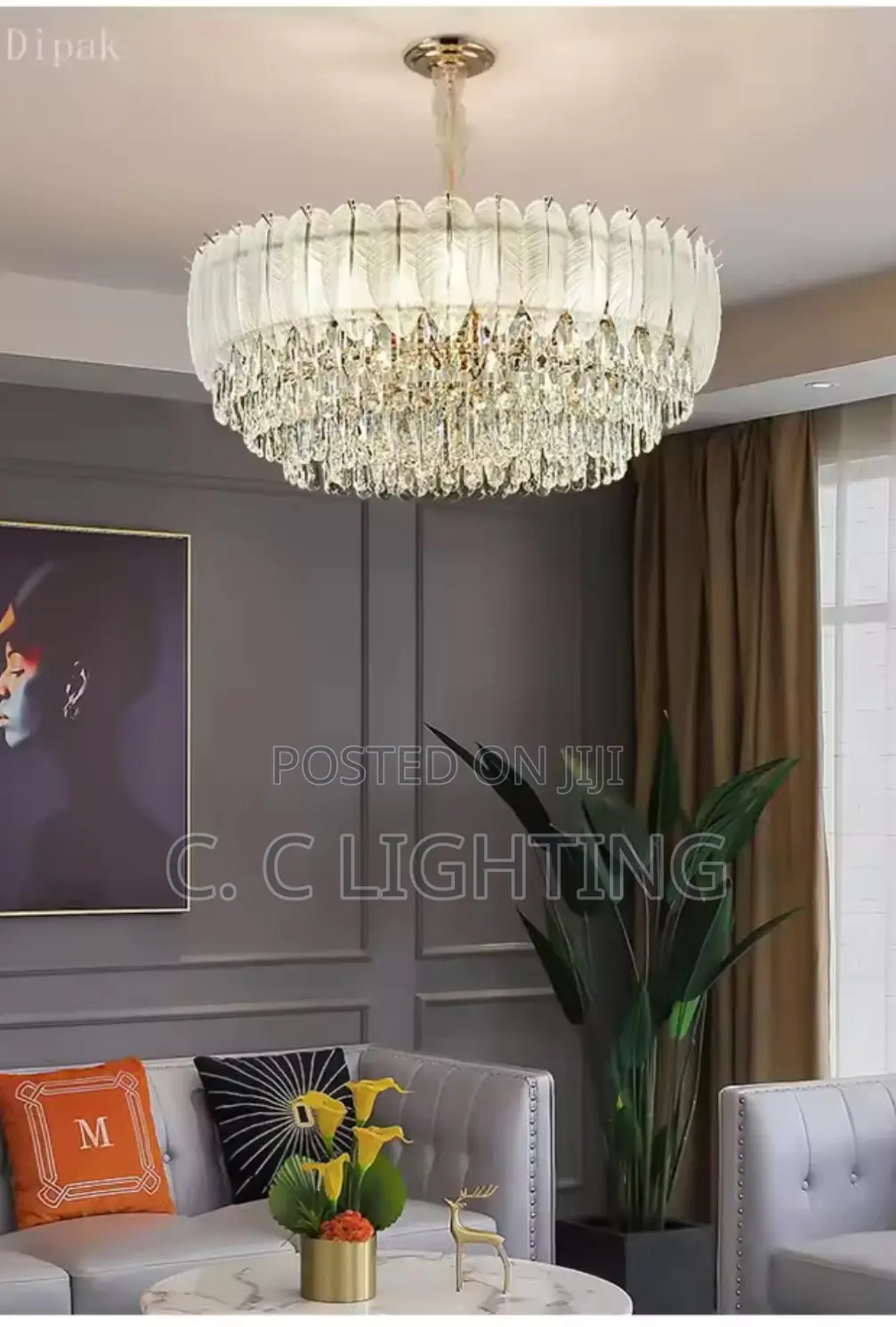 Crystal Feather Drop Chandelier by 600