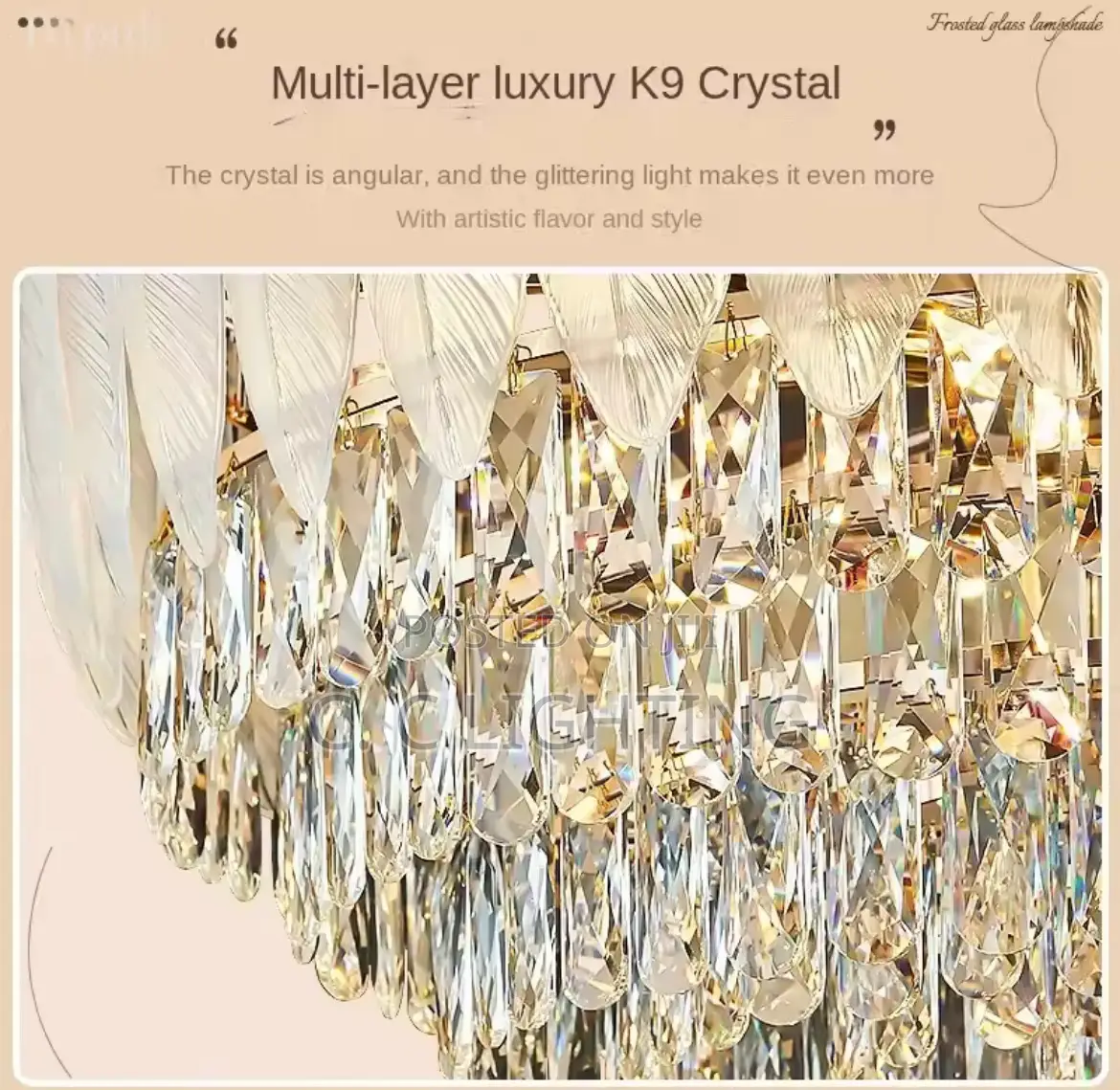 Crystal Feather Drop Chandelier by 600