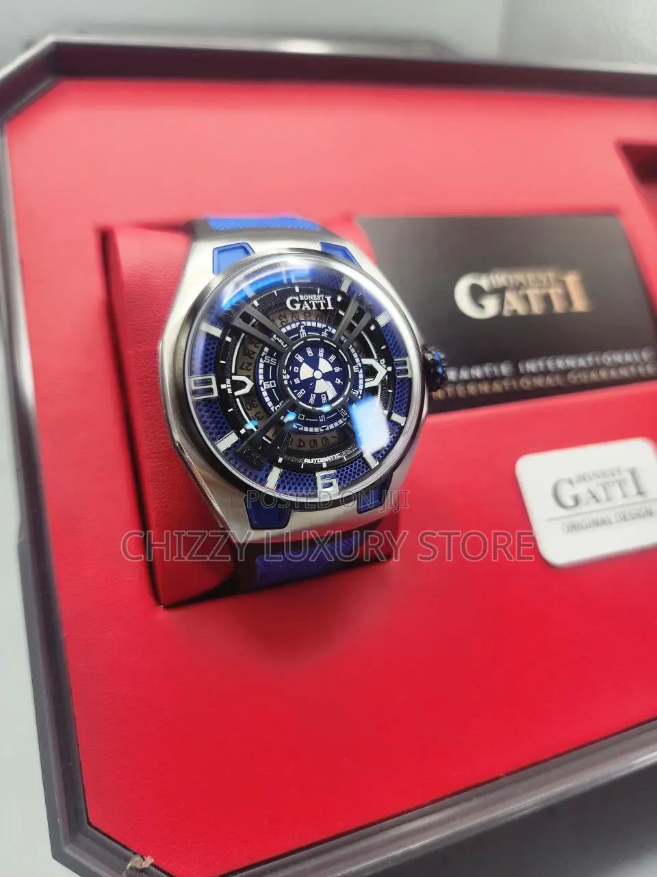 Bonest Gatti Quality Luxury Men Chronograph Rubber Strap Wristwatch