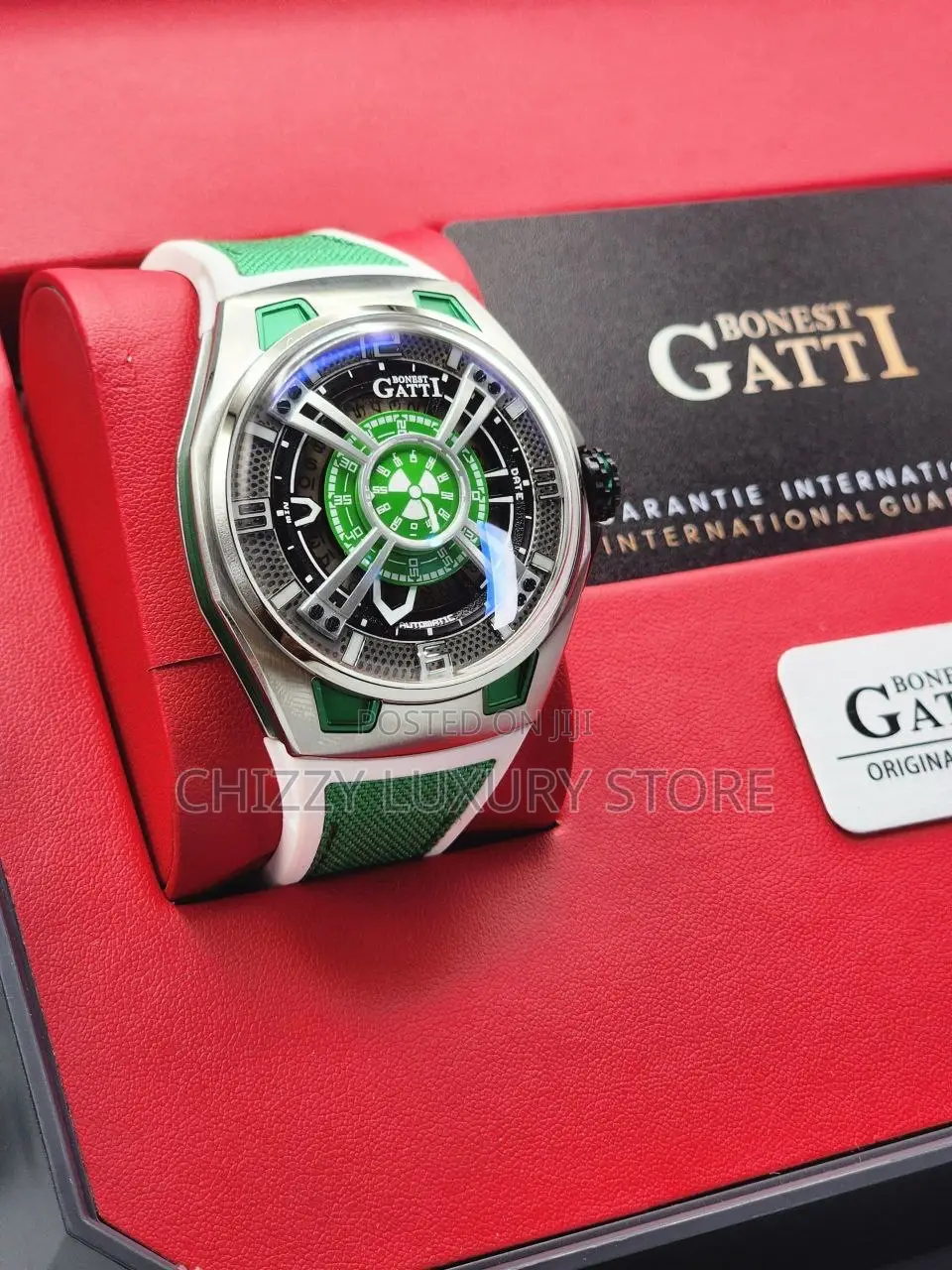 Bonest Gatti Quality Luxury Men Chronograph Rubber Strap Wristwatch