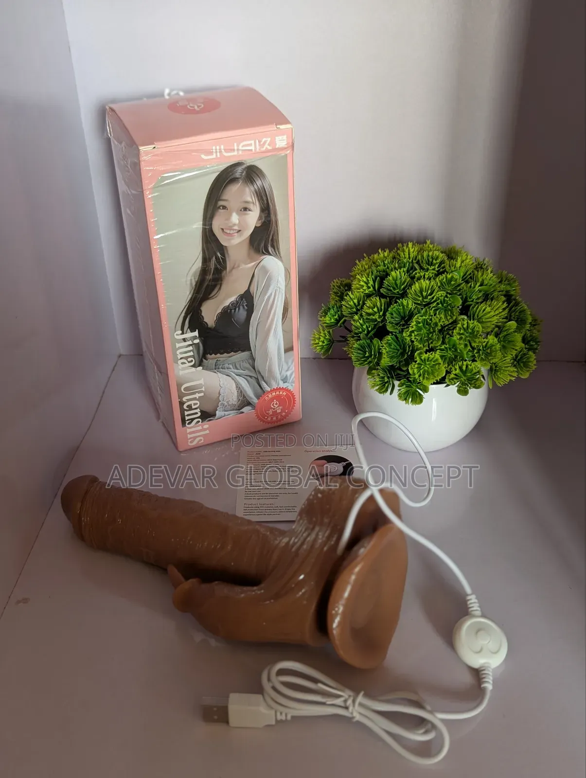 5/6 Inches Jiuai Thrusting Usb Powered Vibrating Dildo for Women