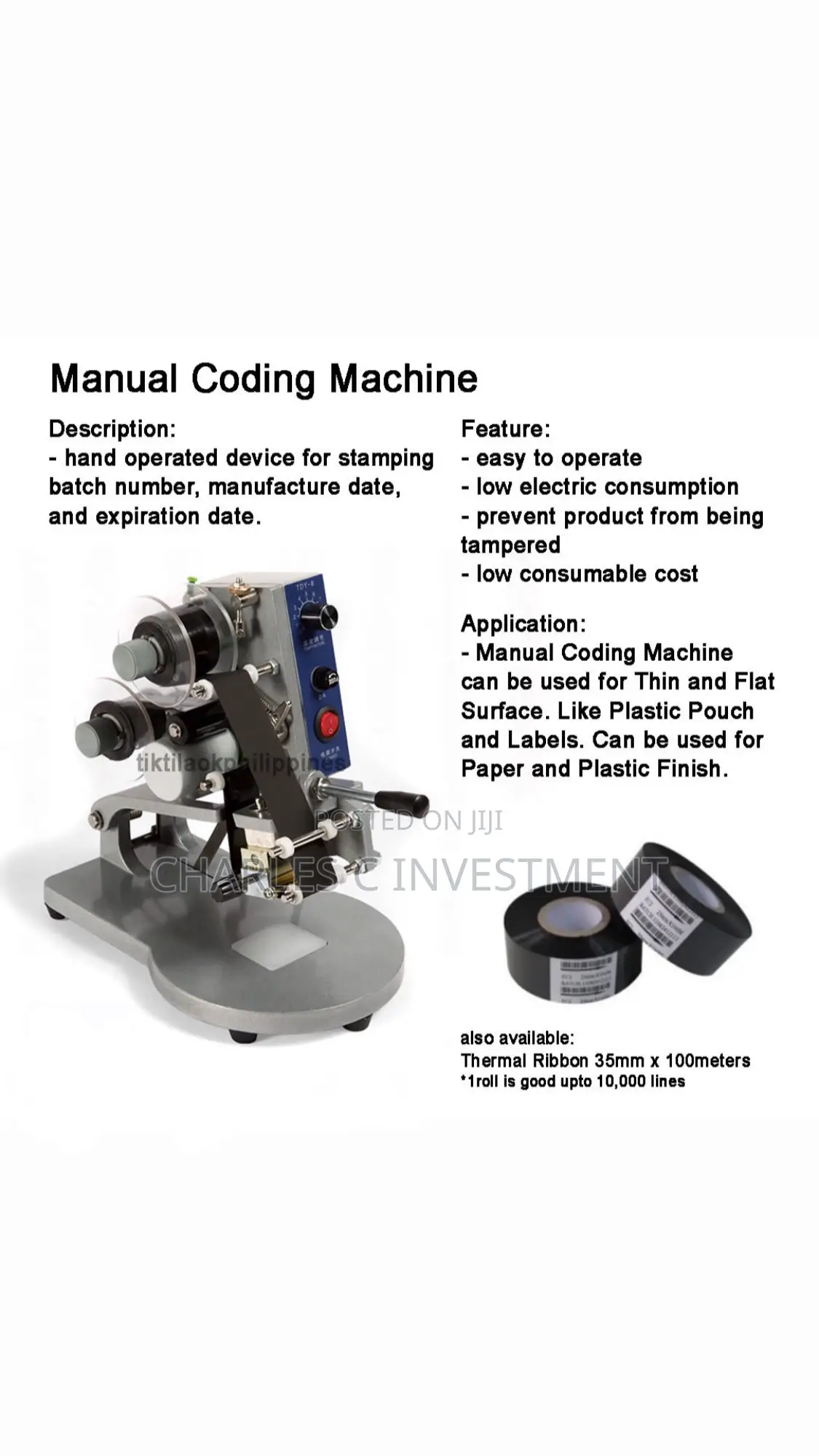 Manual Coding Machine Dy8 | Batch Coding Machine For Date