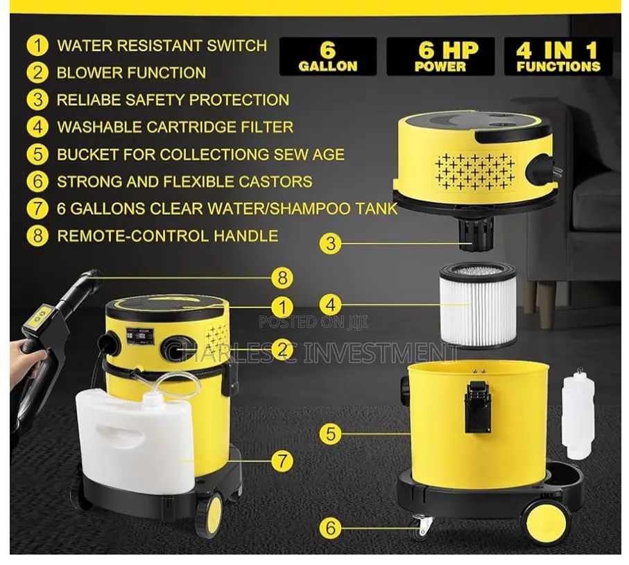 4-in-1 Upholstery Spray Vacuum Cleaner For Carpet,Floor, Sofa,Car