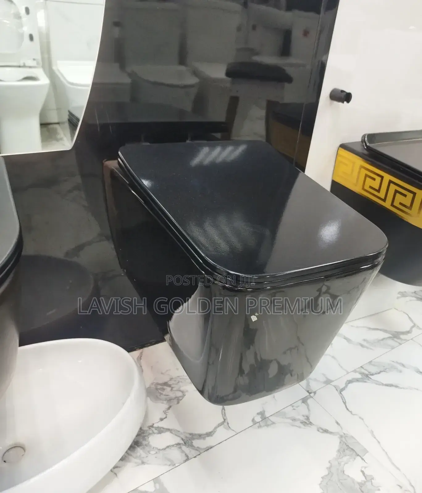 Ideal Glossy Black Wall Hung Water Closet