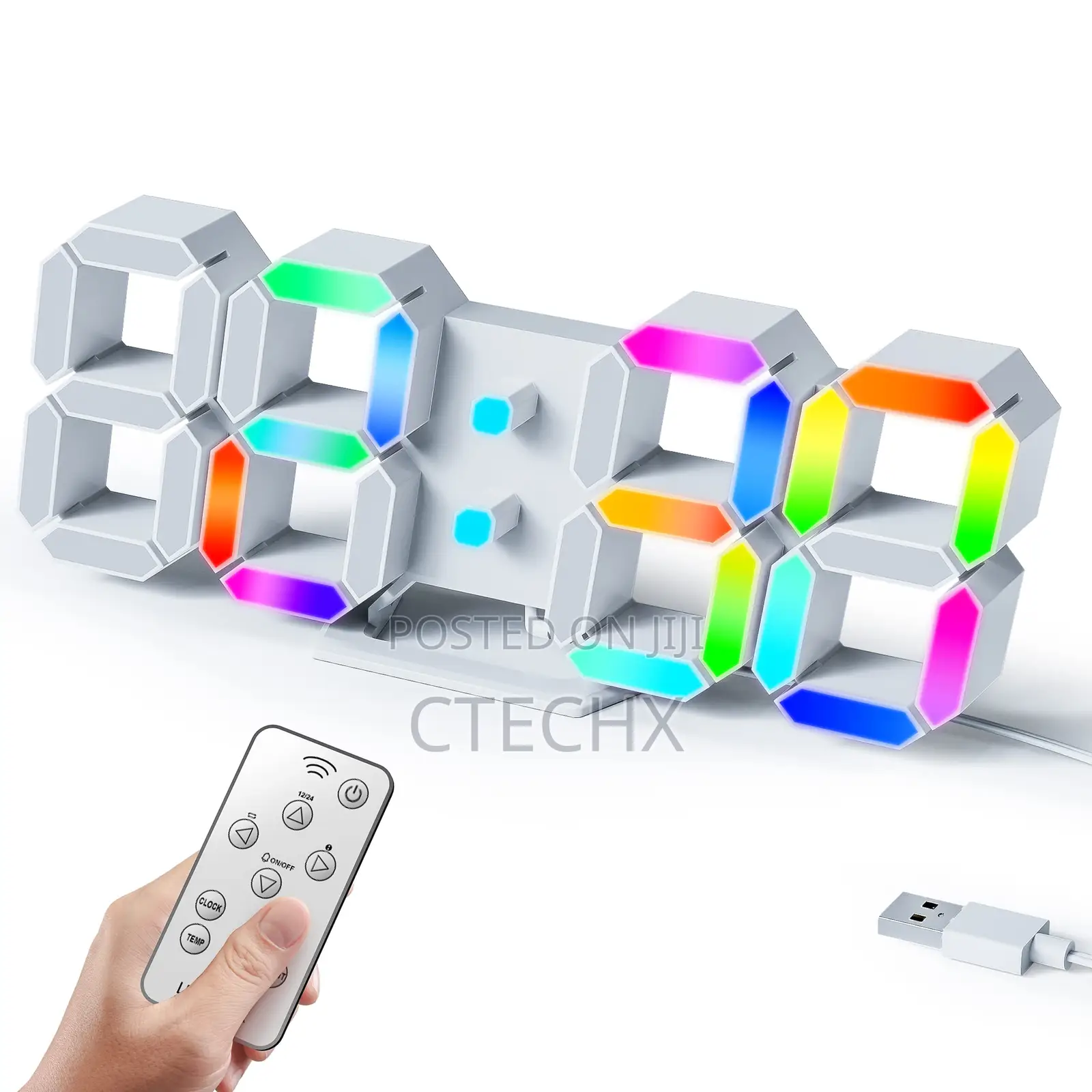 Aloom Multicolor 10 Inch 3d Led Wall Clock for Game Room