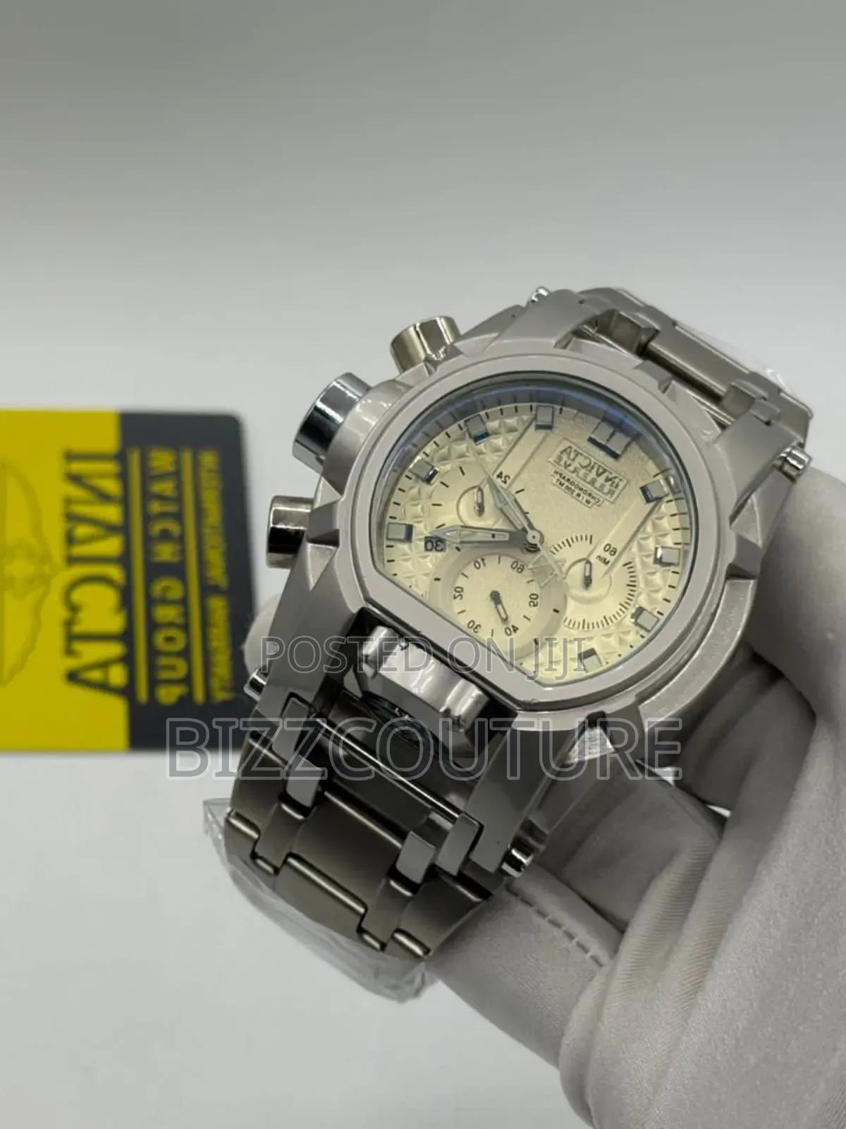 Original Invicta Silver Stainless Steel Chronograph Quartz Watch
