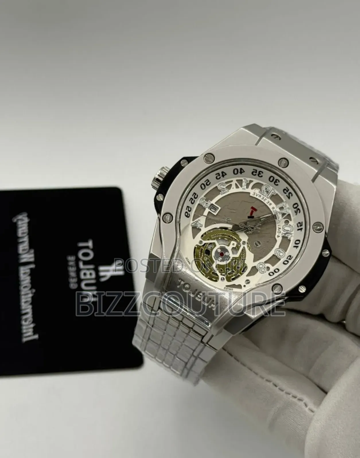 Original Hublot Silver Stainless Steel Calendar Quartz Watch