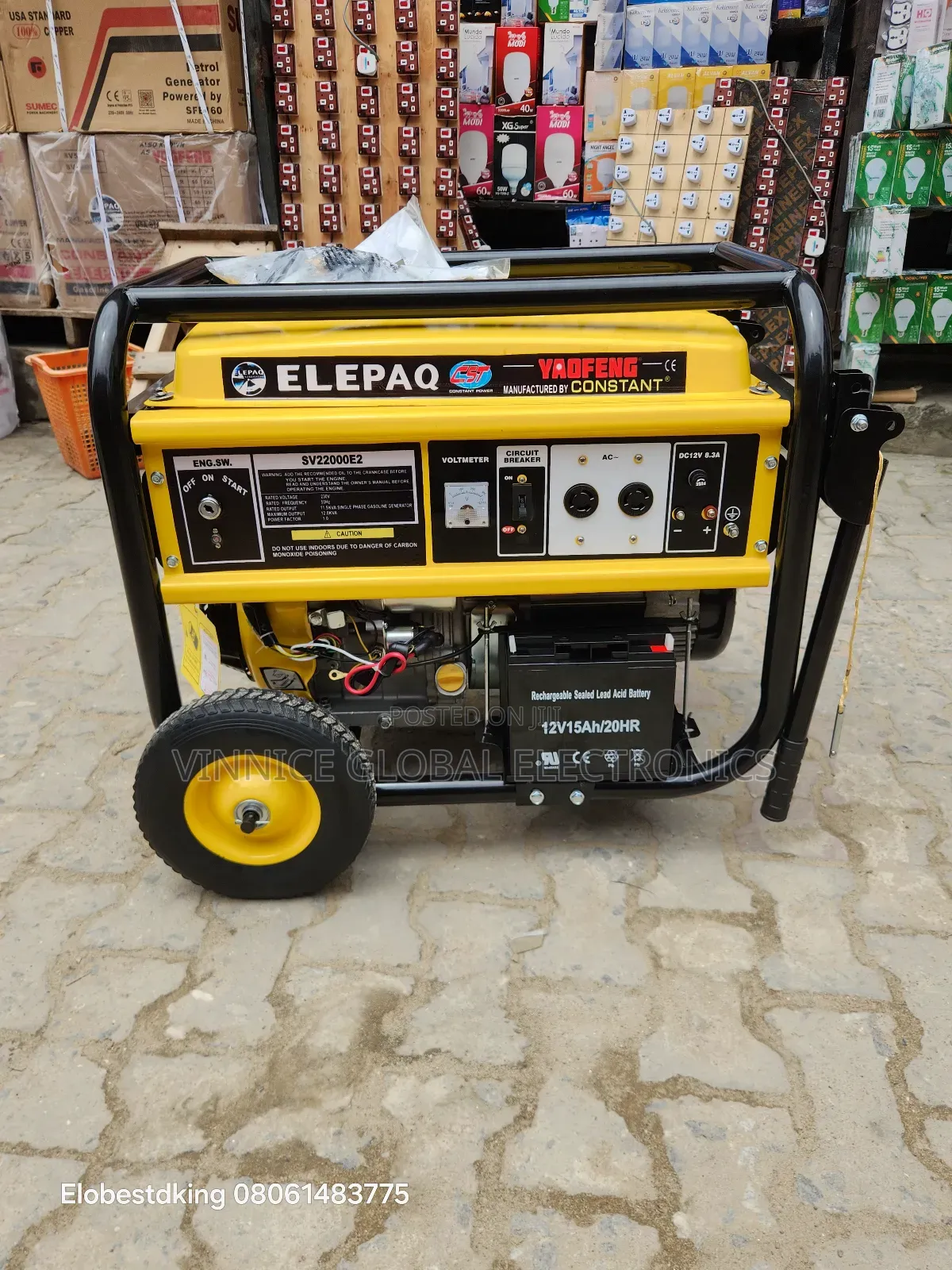Elepaq Constant Generator Sv22000e2 11kva With 100% Pure Copper