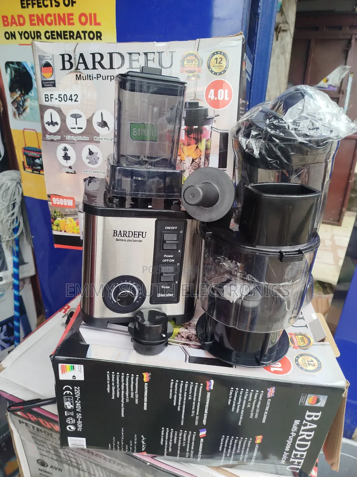 Bardefu Mulit- Purpose Juicer Blender 8 In 1 9500 Watts 4.0 Liters
