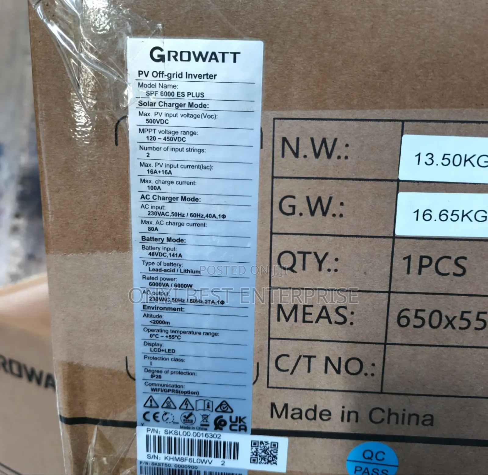 Growatt Energy Hybrid Inverter 6kva 48v