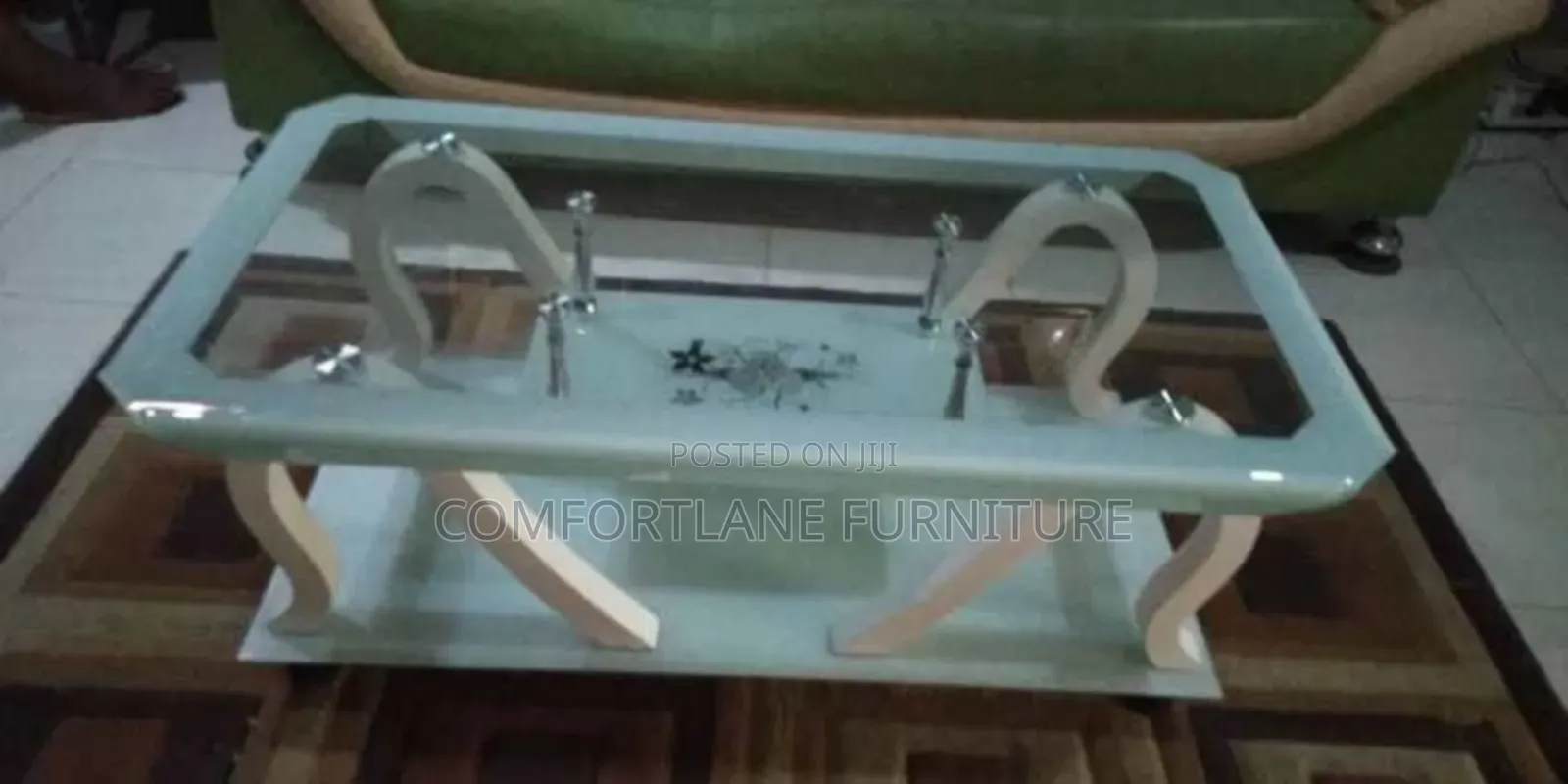 Glass Wood Centre Table