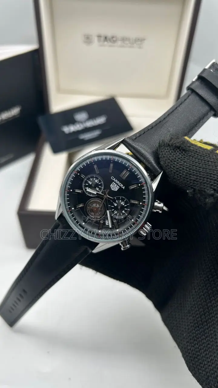 Tag Heuer Quality Men Genuine Leather Wristwatch