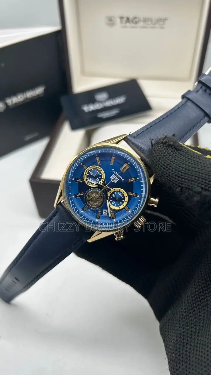 Tag Heuer Quality Men Genuine Leather Wristwatch