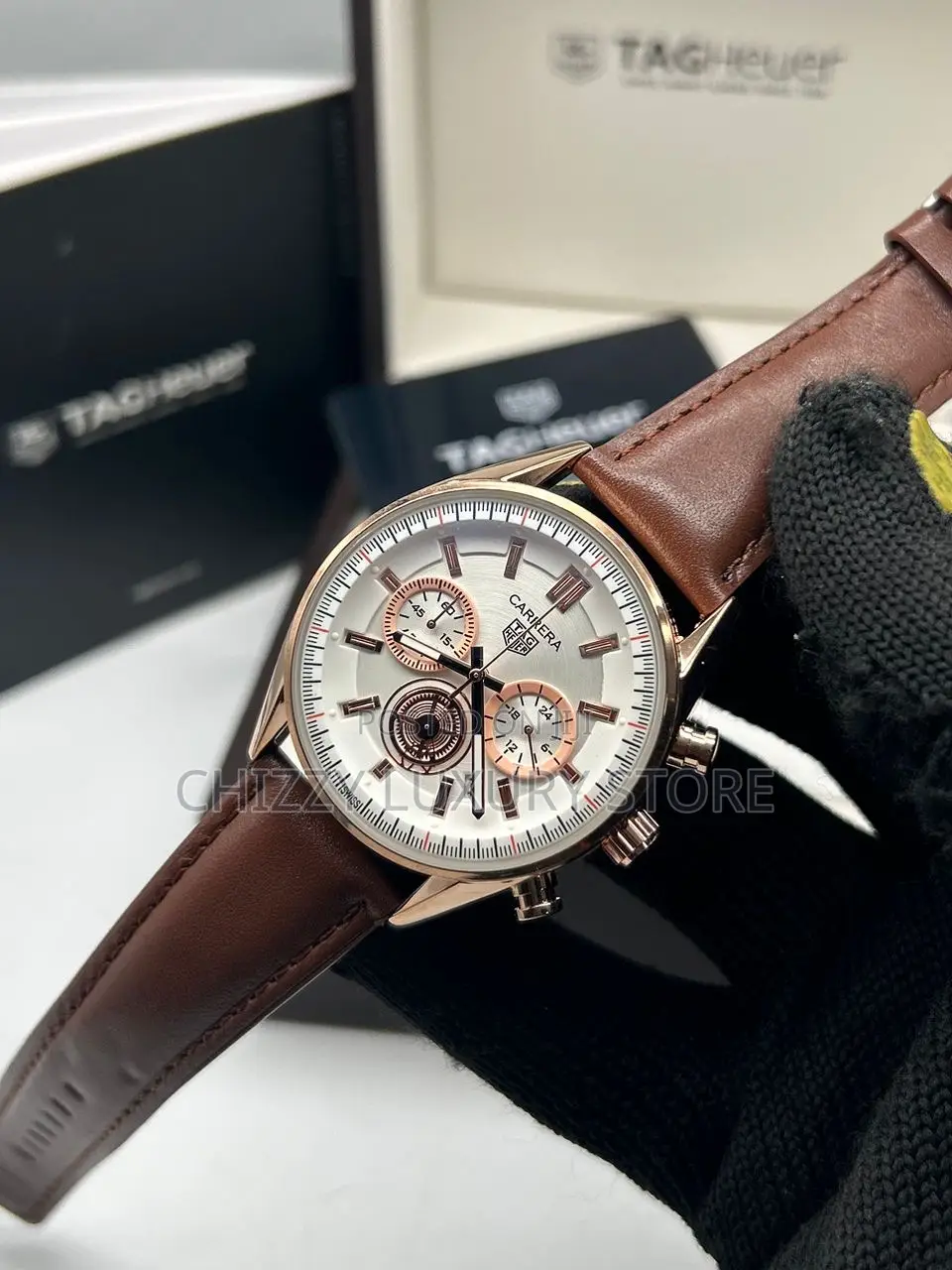 Tag Heuer Quality Men Genuine Leather Wristwatch