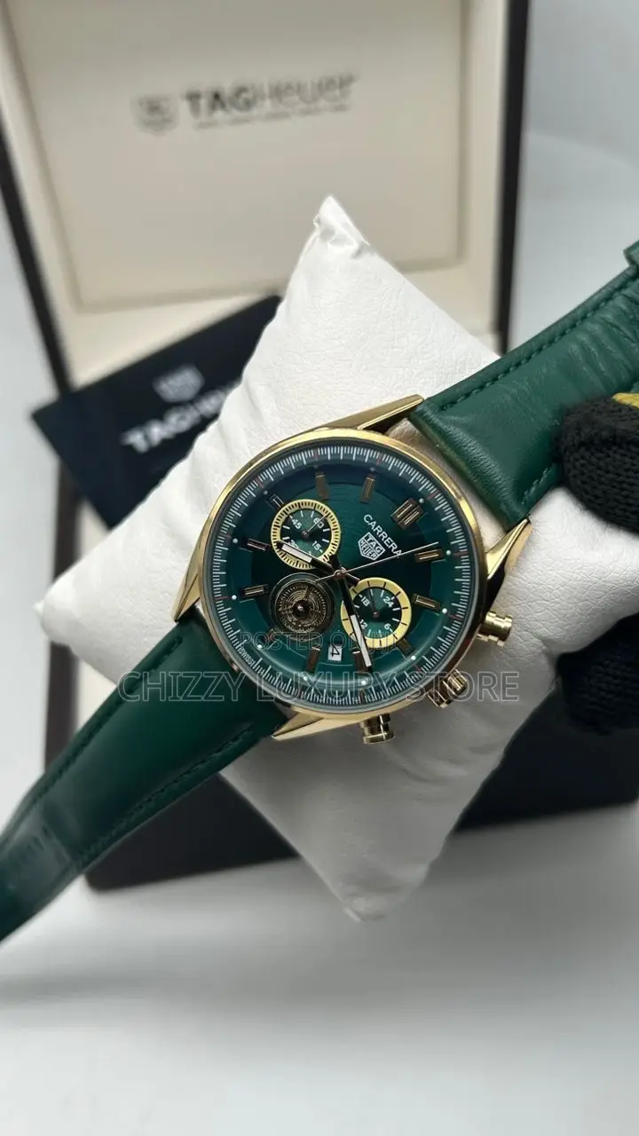 Tag Heuer Quality Men Genuine Leather Wristwatch