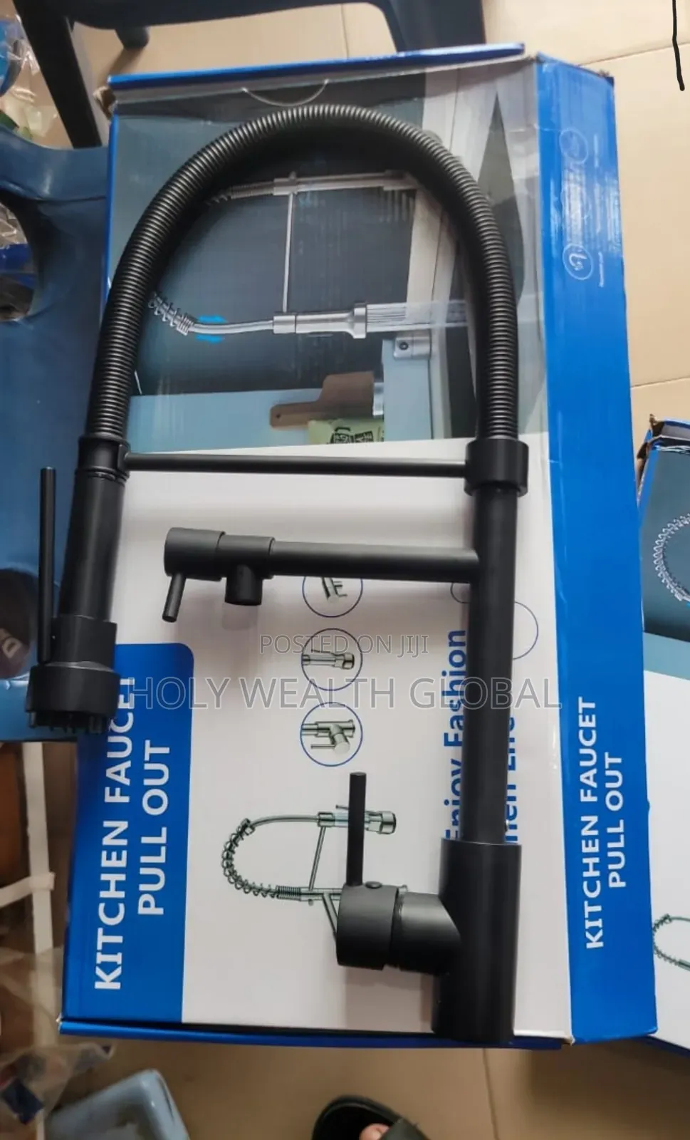 Premium Black Pull-Down Kitchen Faucet (Water Tap)