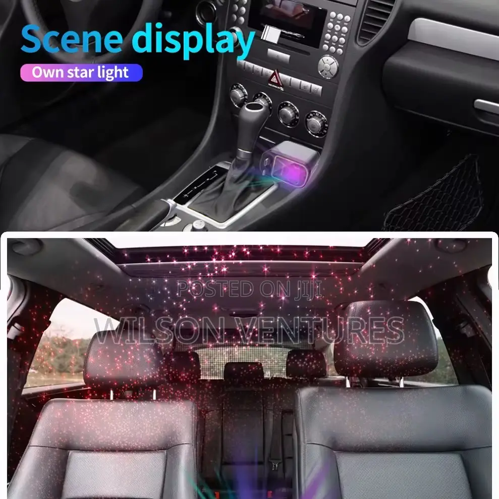 4 In 1 Retractable Car Charger  Led Star Light Headliner
