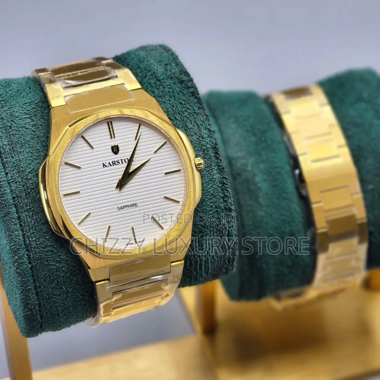 Karsaton Sapphire Quality Luxury Men Chain Strap Wristwatch