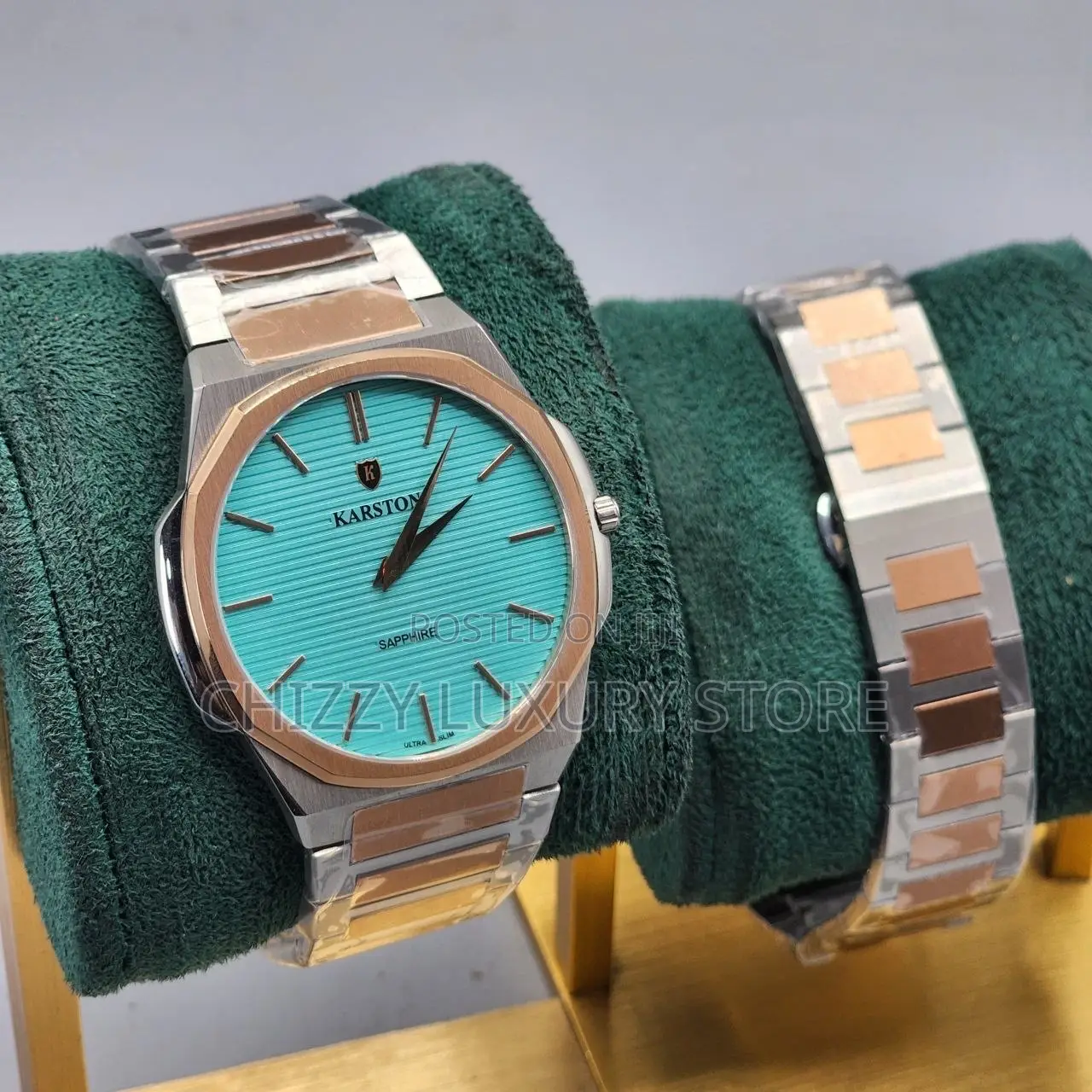 Karsaton Sapphire Quality Luxury Men Chain Strap Wristwatch