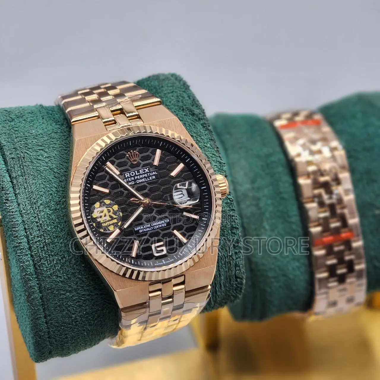 Rolex Quality Luxury Men Chain Strap Wristwatch