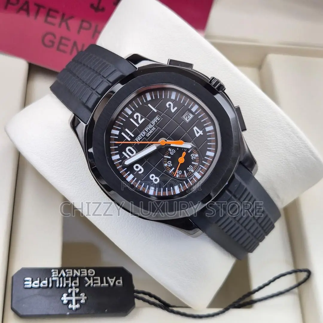 Patek Philippe Quality Luxury Men Chronograph Leather Strap Wristwatch