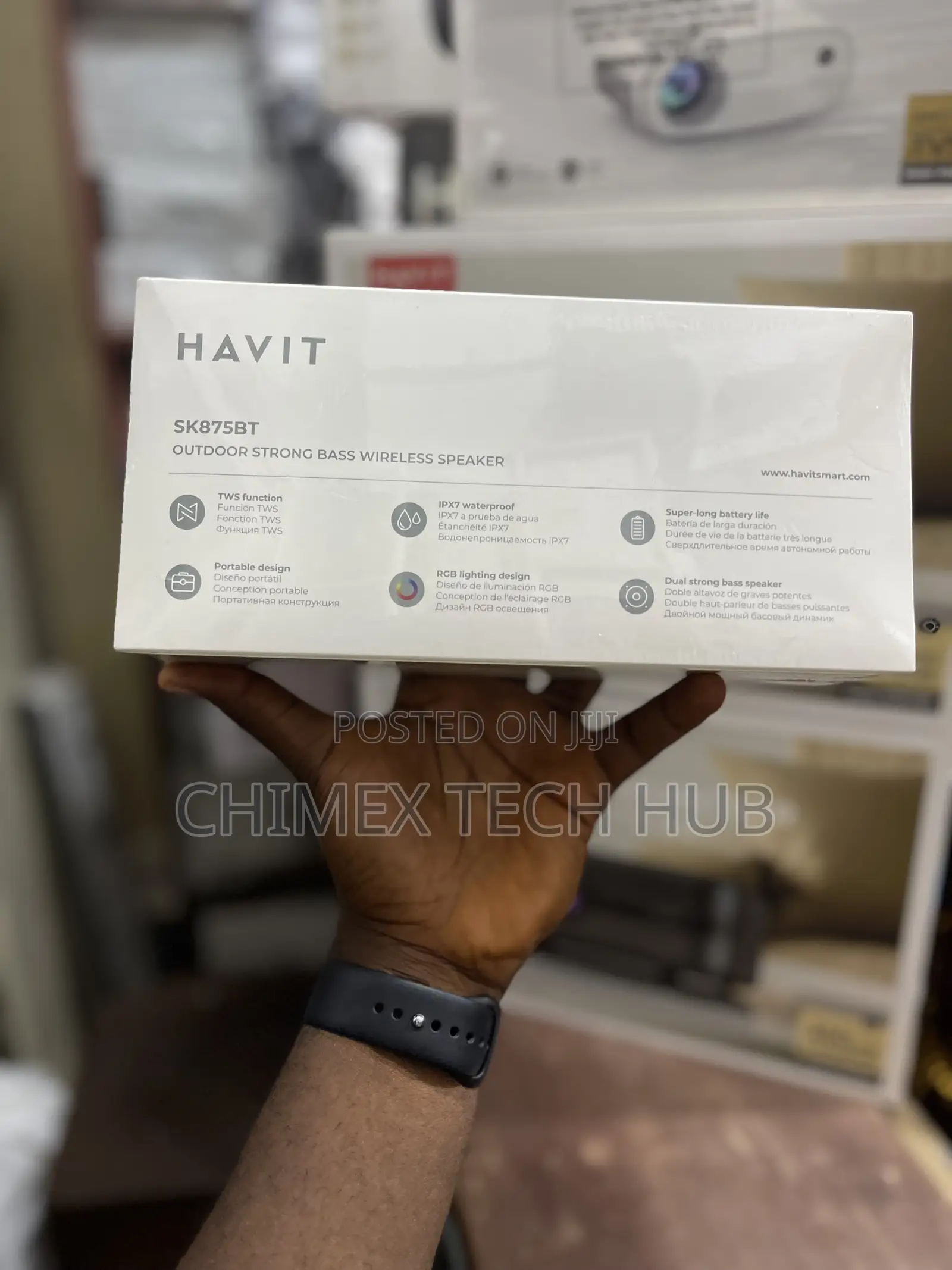 Havit Sk875bt Outdoor Strong Bass Wireless Speaker RGB Lighting Design