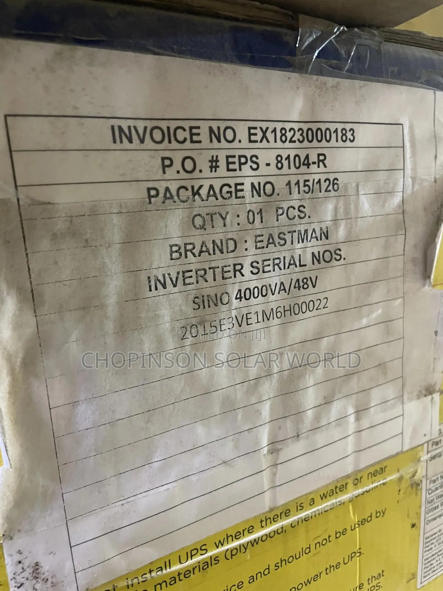 Solar Energy Eastman Inverter 4kva/48votts