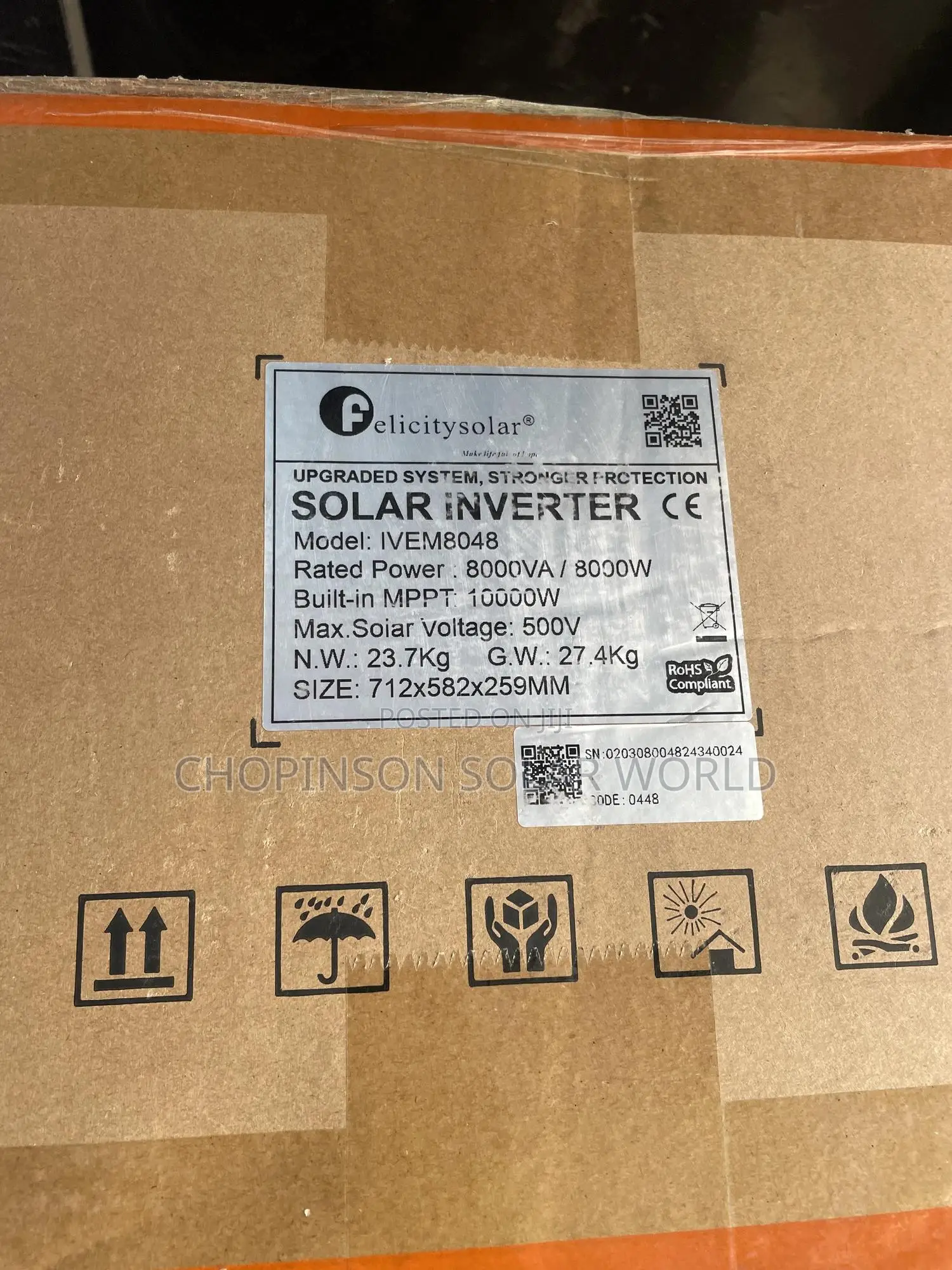 Solar Energy MPPT Inverter 8kva/48votts
