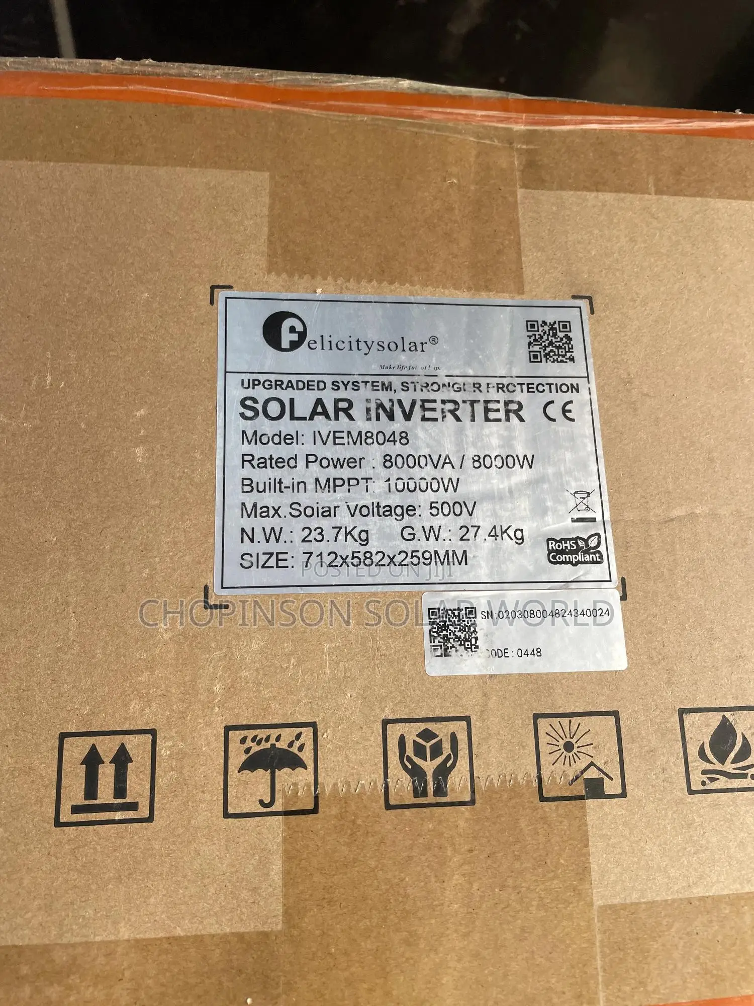Solar Energy MPPT Inverter 8kva/48votts