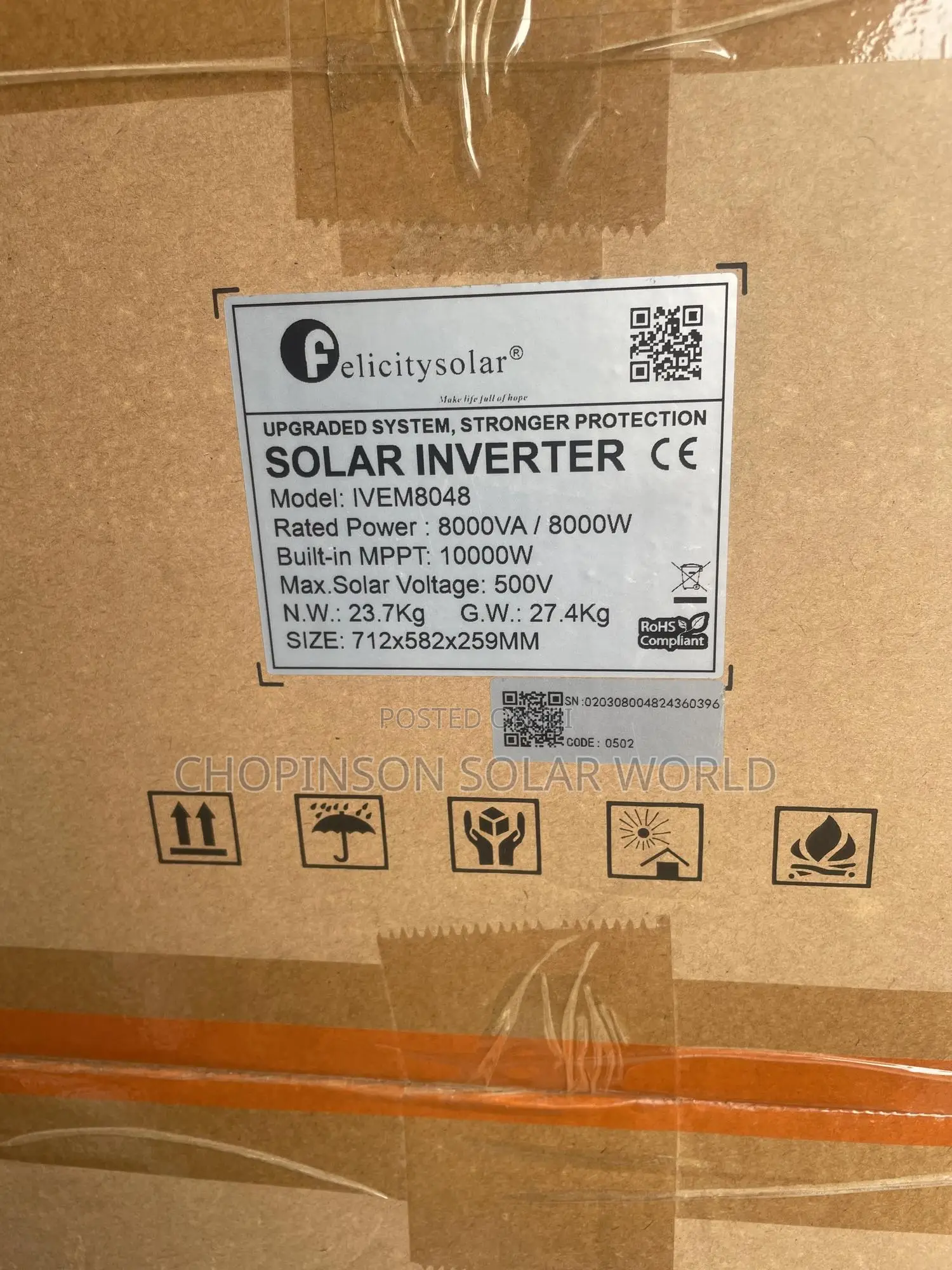 Solar Energy MPPT Inverter 8kva/48votts