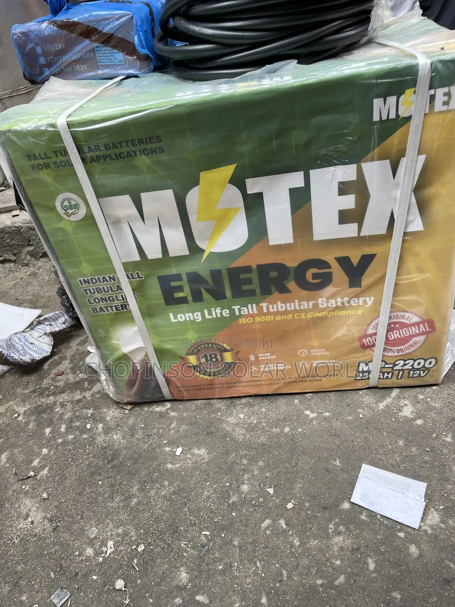 Solar Energy Motex Tall Tubular Battery 220a/12votts