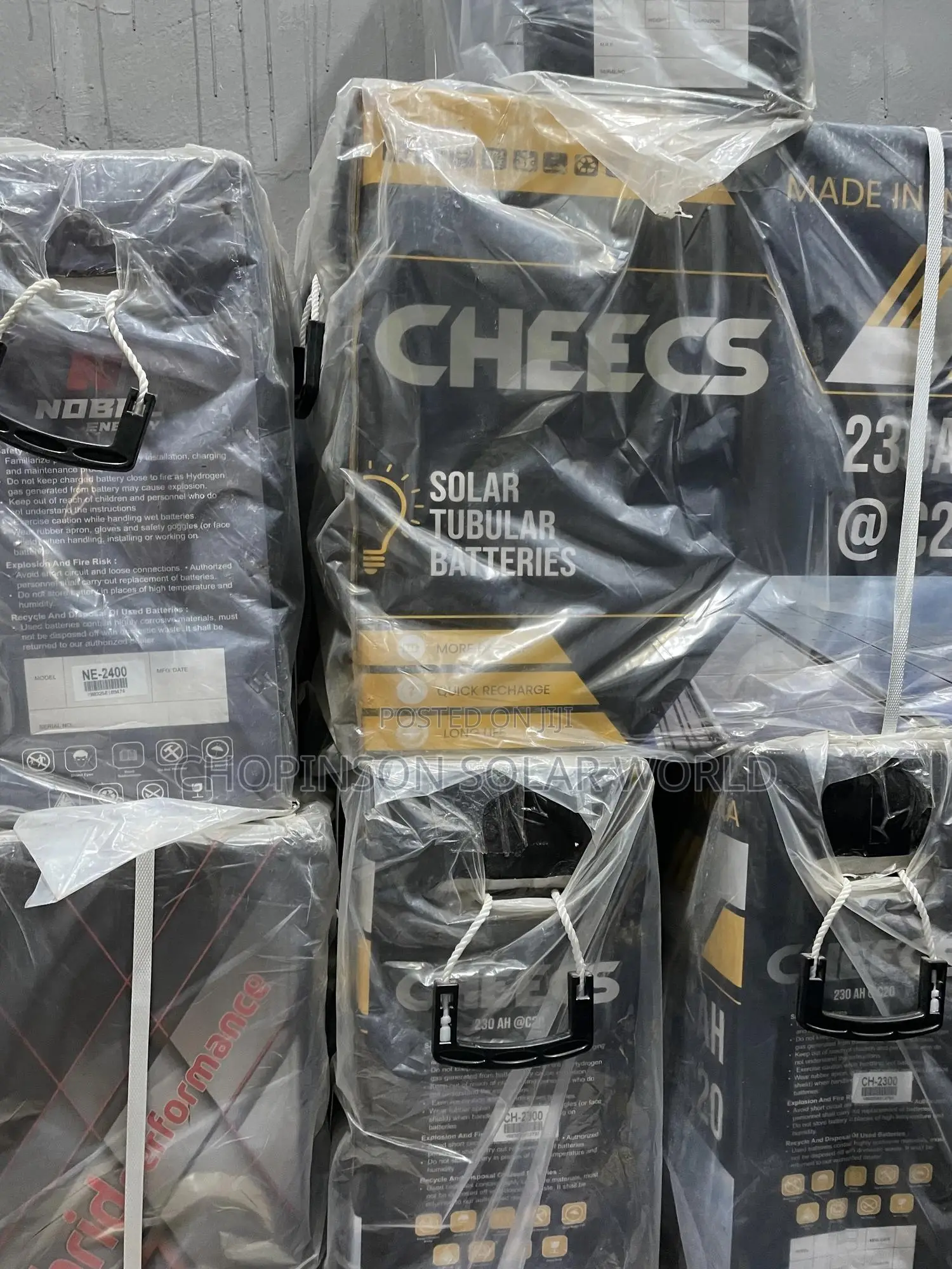 Solar Energy Cheecs Solar Tall Tubular Battery 230a/12votts