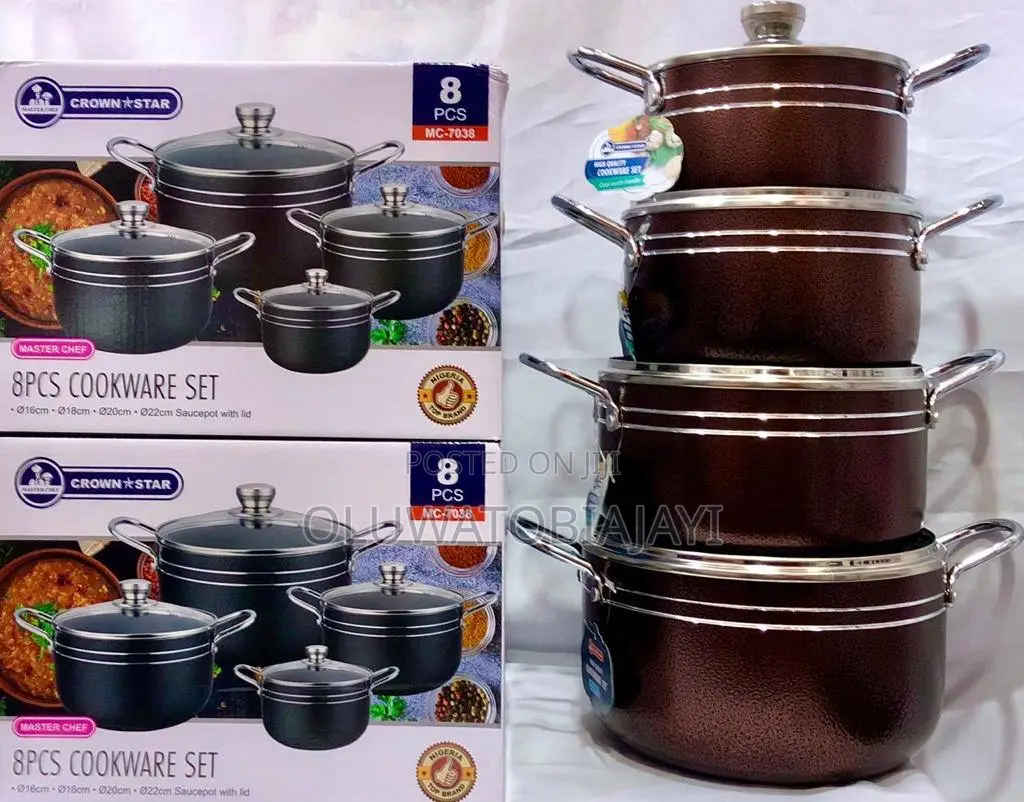 *Crownstar/Masterchef 8pcs Nonstick Cookware Set*   *₦55000