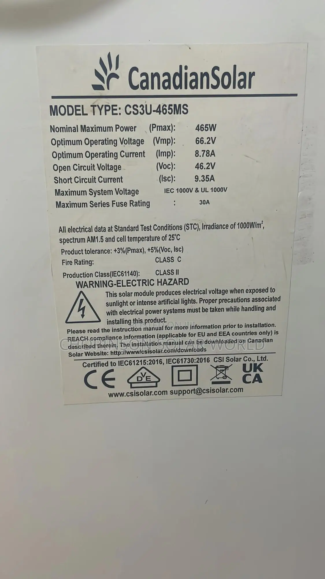Solar Panels Canadian Solar Panels 465watts