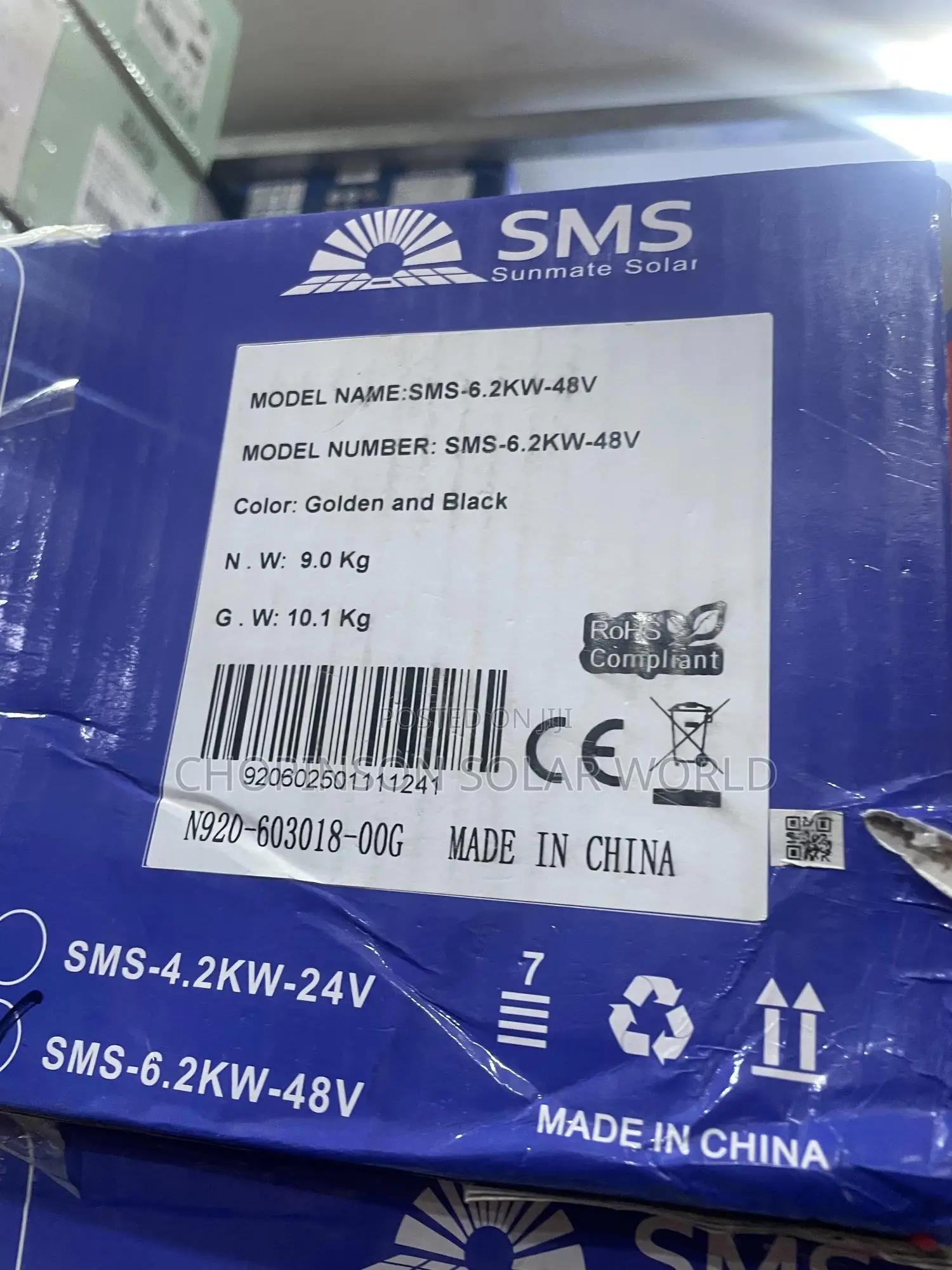 Solar Energy SMS Battery 6.2kw/48v