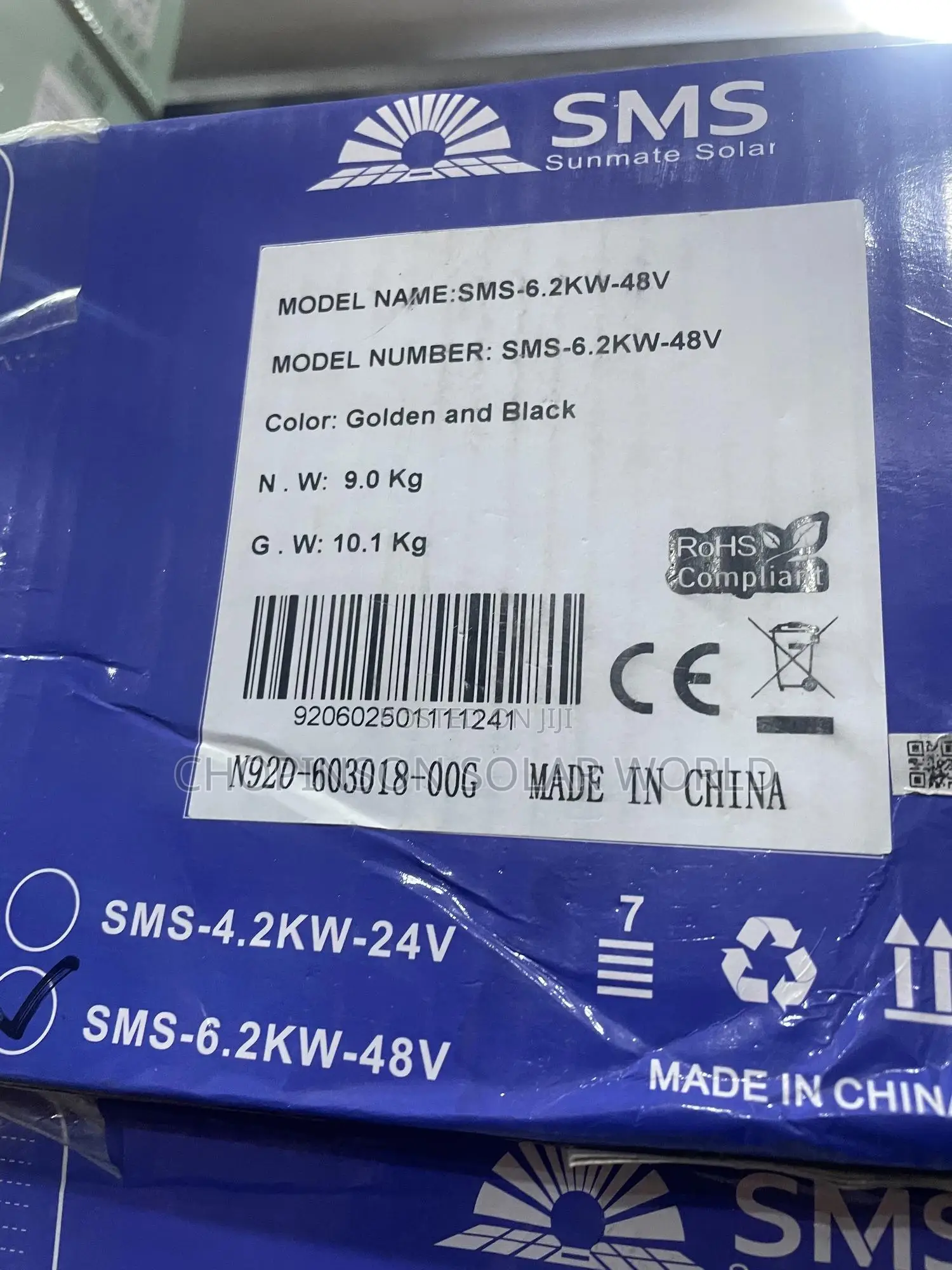 Solar Energy SMS Battery 6.2kw/48v