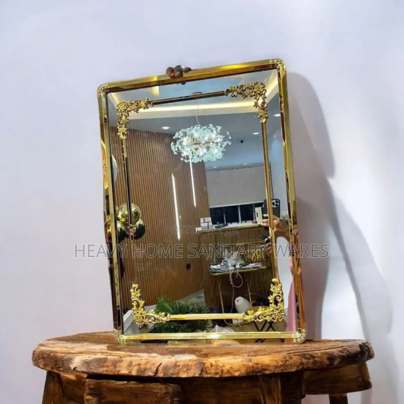 Dk23 Mirror With Gold Design