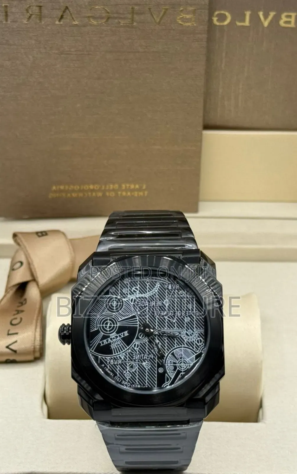 Original Bvlgari Black Stainless Steel Mechanical Analog Watch