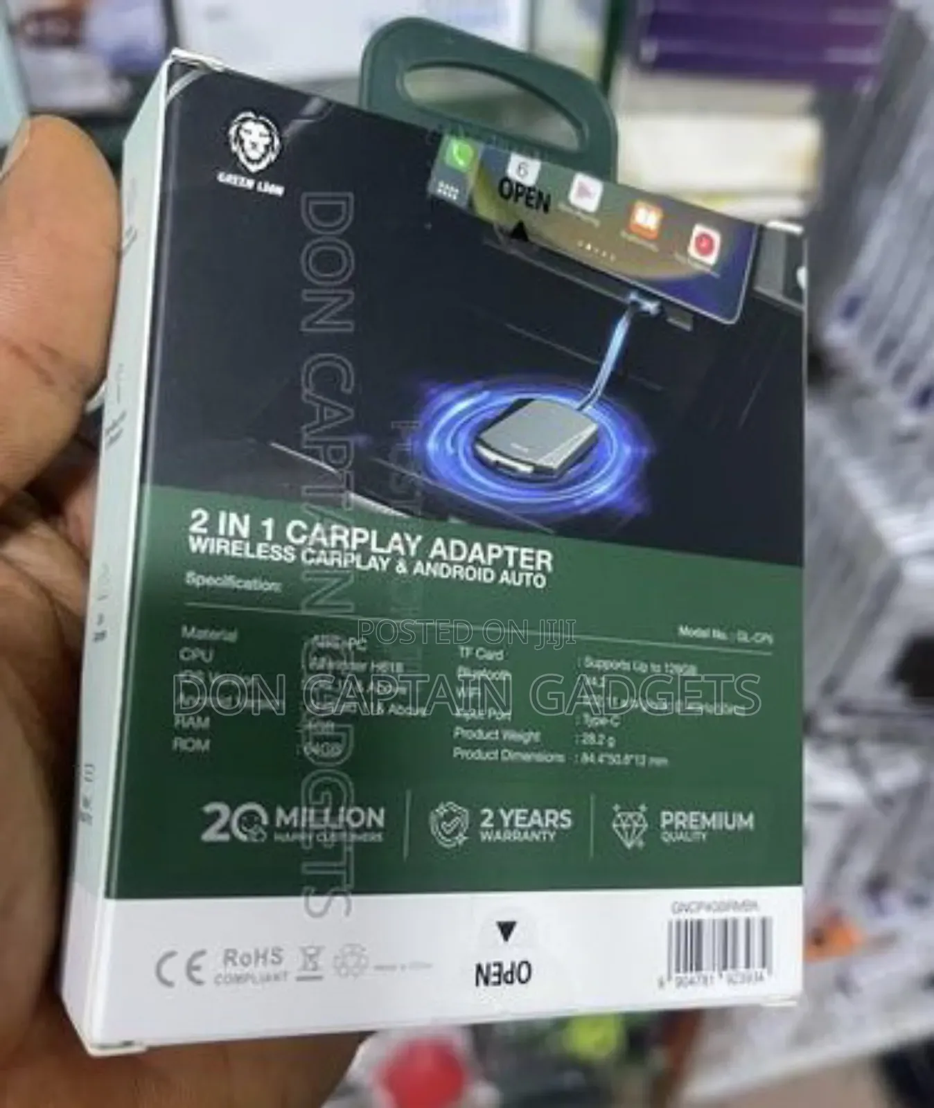 Green Loin Wireless Car Play Adapter and Android Auto 4gb / 64gb