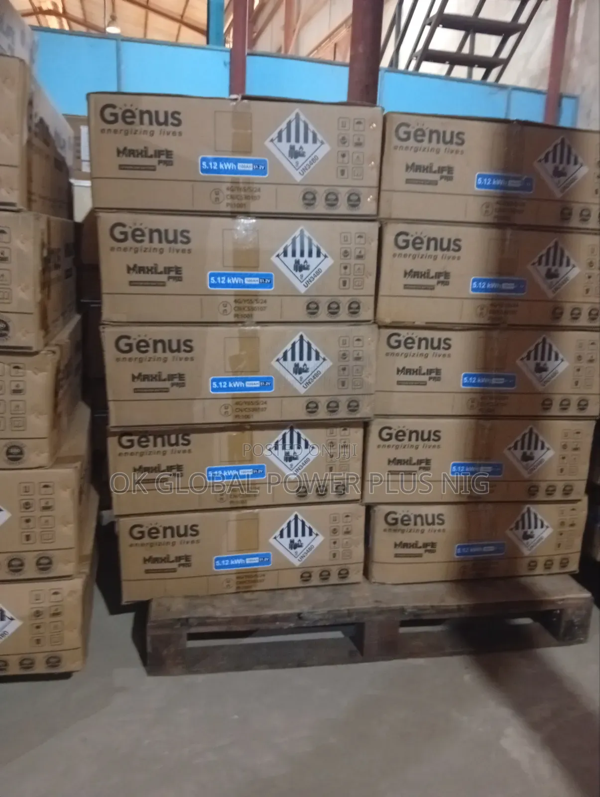 Genus 15.36kw/51.2v Lithium -Ion Battery With 5 Years Warranty