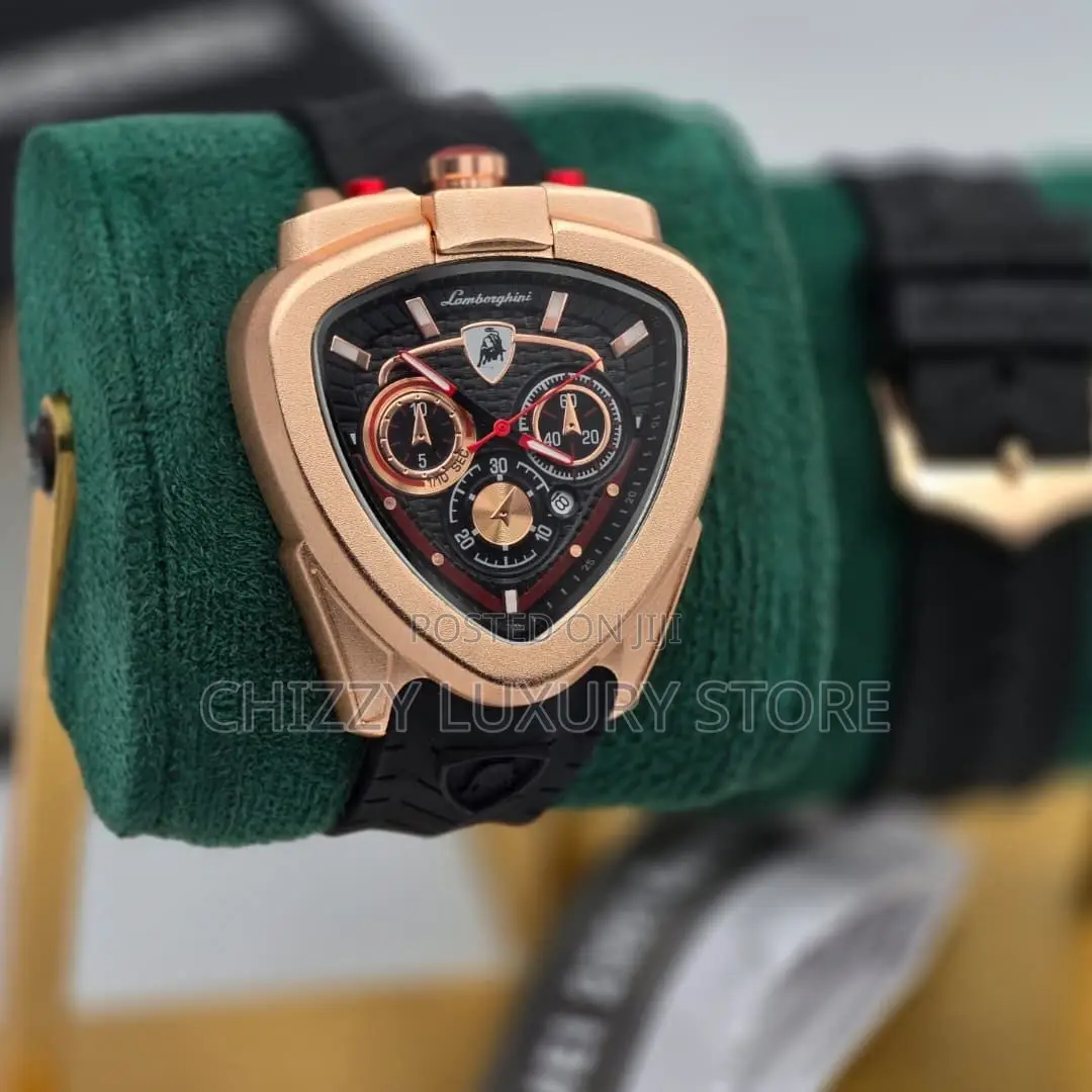 Lamborghini Quality Water Resistant Rubber Strap Wristwatch