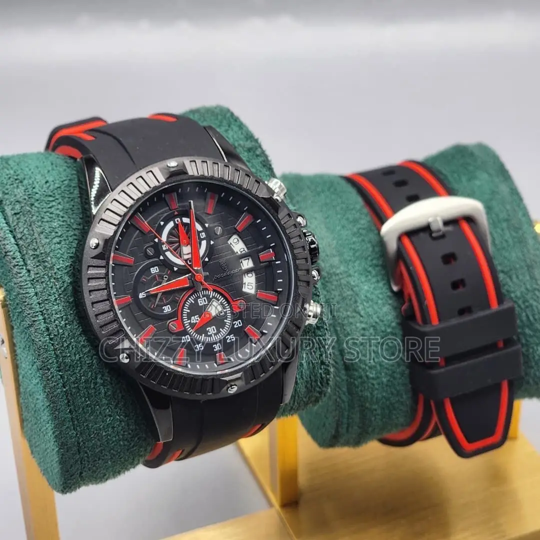 Poedagar Quality Men Water Resistance Rubber Strap Wristwatch