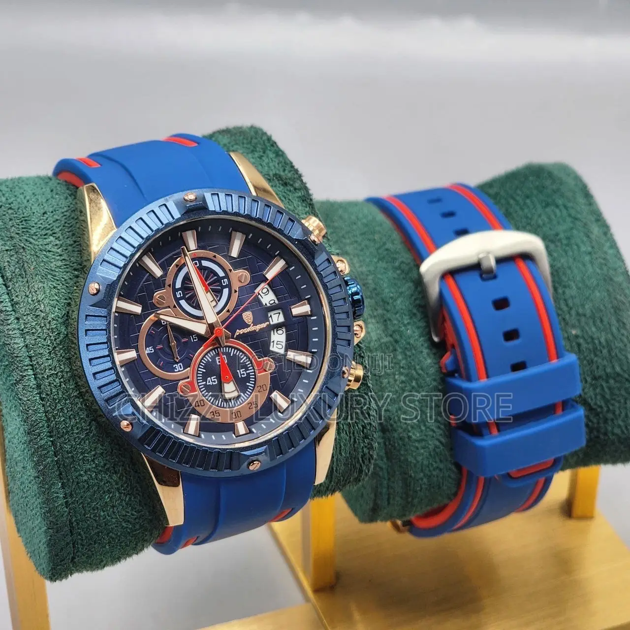 Poedagar Quality Men Water Resistance Rubber Strap Wristwatch