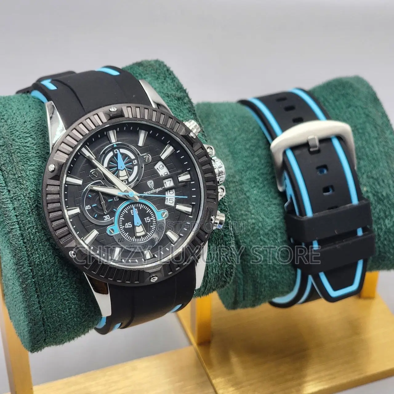 Poedagar Quality Men Water Resistance Rubber Strap Wristwatch