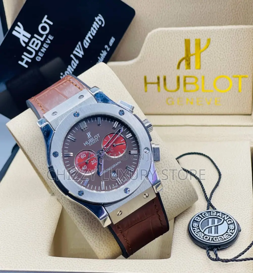 Hublot Quality Luxury Men Genuine Leather Water Resistant Wristwatch